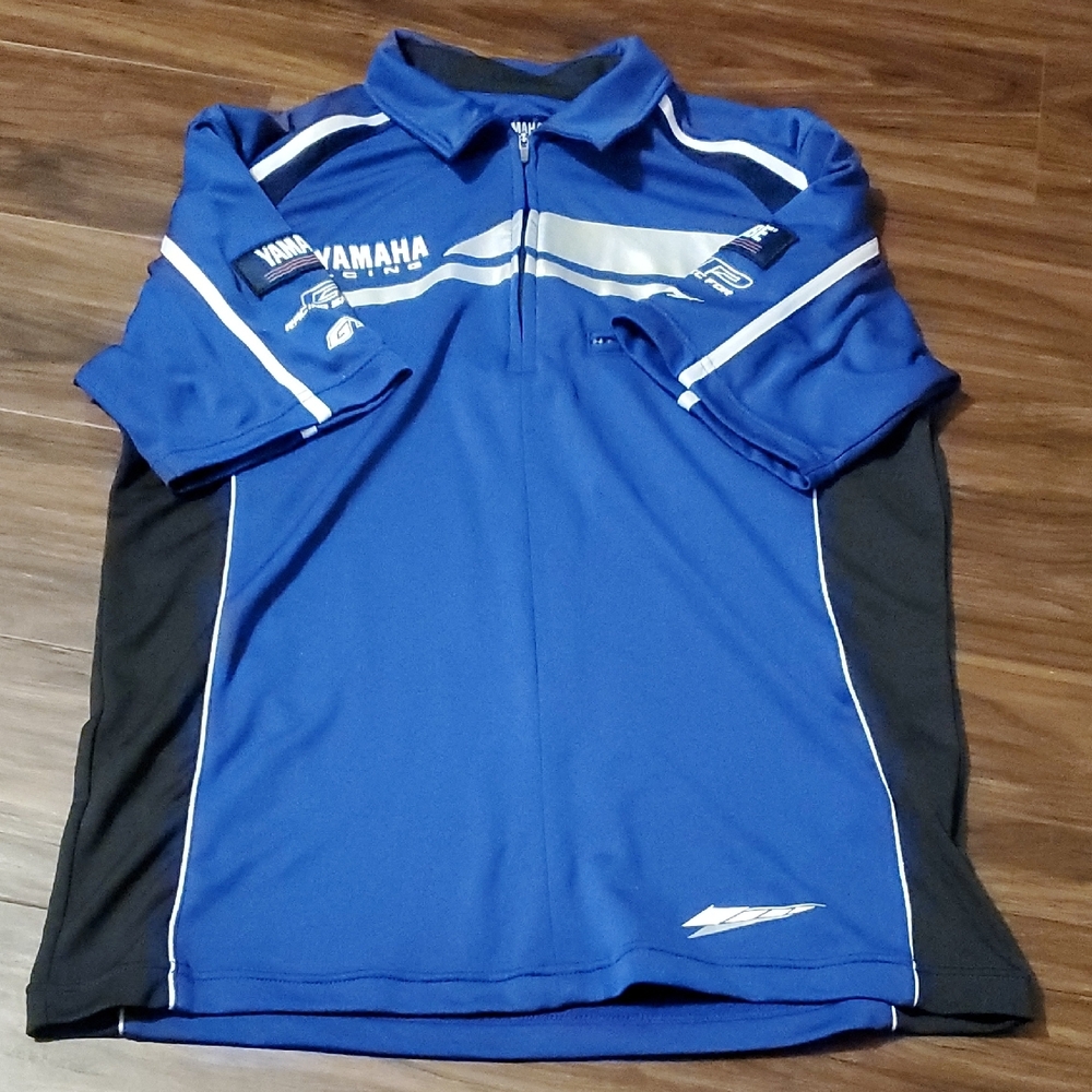 Yamaha Blue and Black Short Sleeve Quarter Zip Tee - Picture 4 of 12
